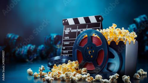Cinema concept, popcorn, tikets 