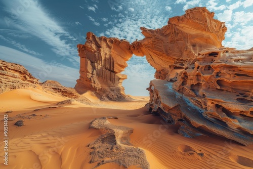 A Natural Rock Archway in a Desert Landscape