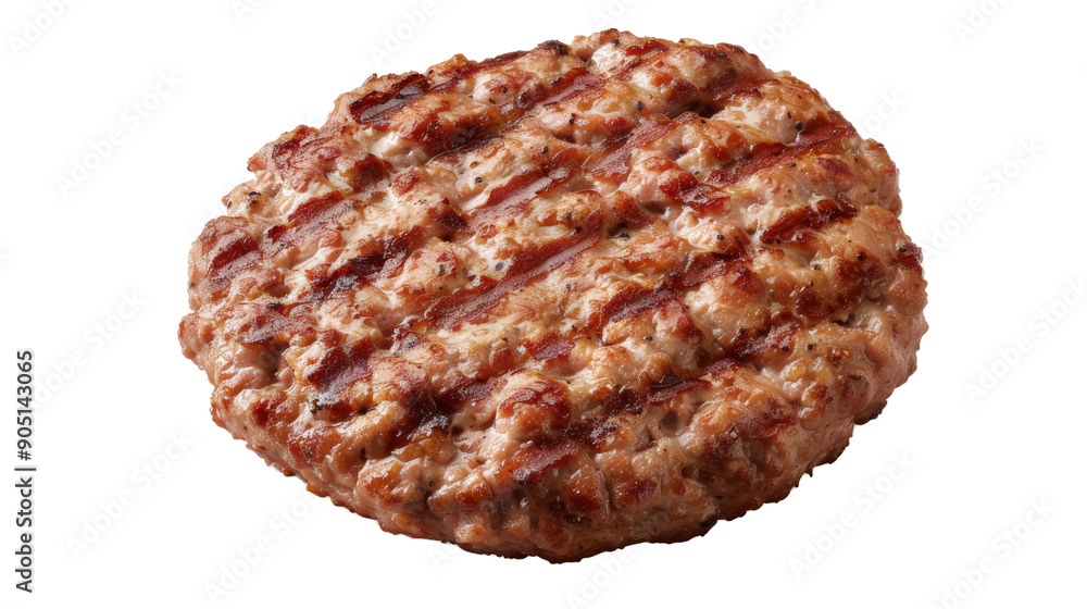 A burger patty with grill marks on it A burger patty with grill marks on it