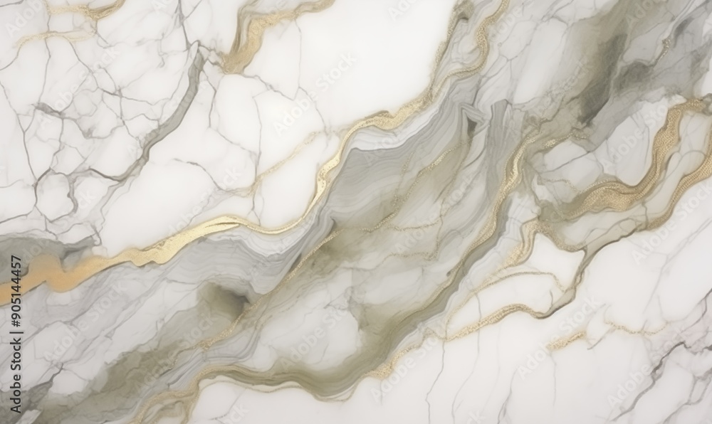 Fototapeta premium Abstract Marble Texture. White and Gold Marble Pattern. Interior, Business, Poster Template.