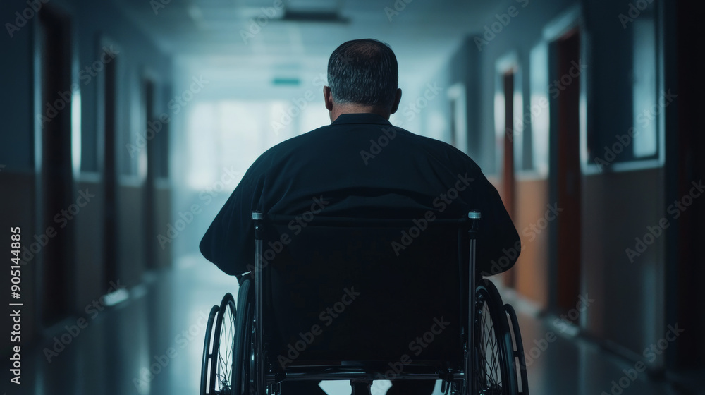 A man in a wheelchair moving through a dimly lit hospital hallway, symbolizing patient experience, healthcare, and mobility challenges.
A man in a wheelchair moving through a dimly lit hospital hallway, symbolizing patient experience, healthcare, and mobility challenges.