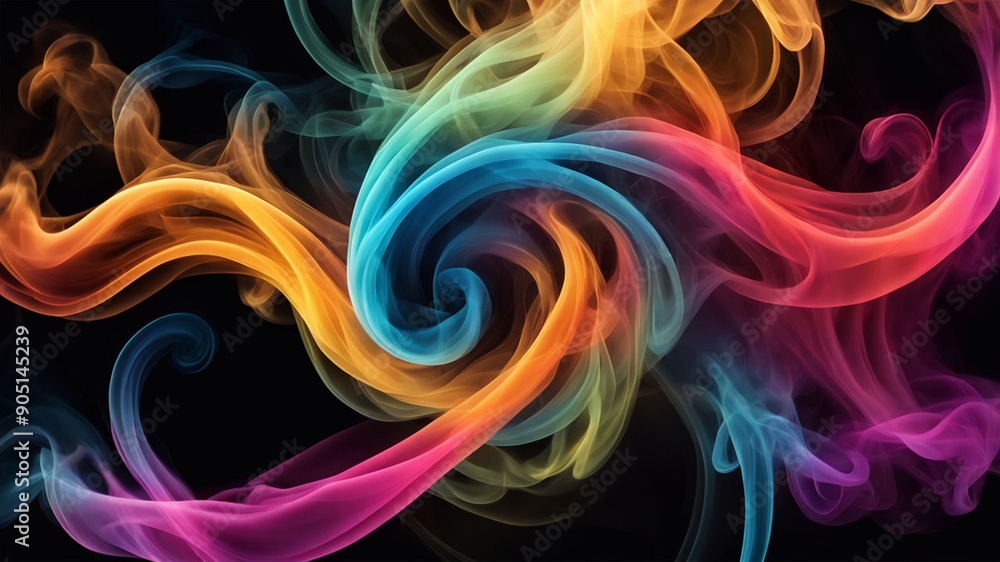 Obraz premium colorful smoke swirl effect background 