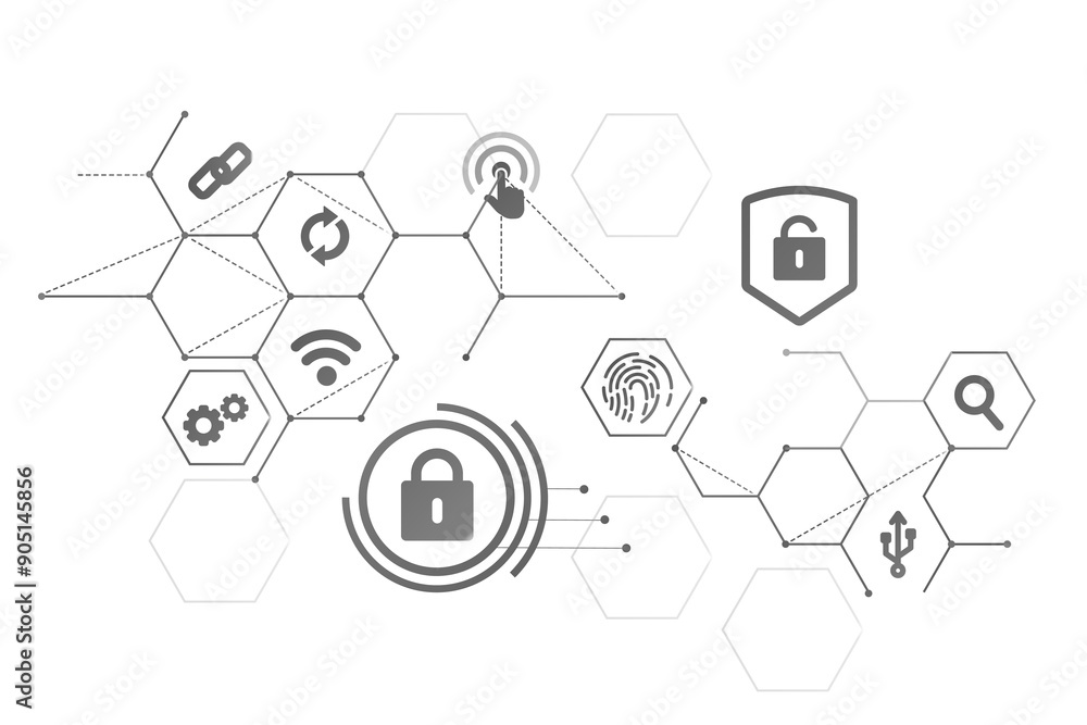 Computer security system icons background Computer security system icons background