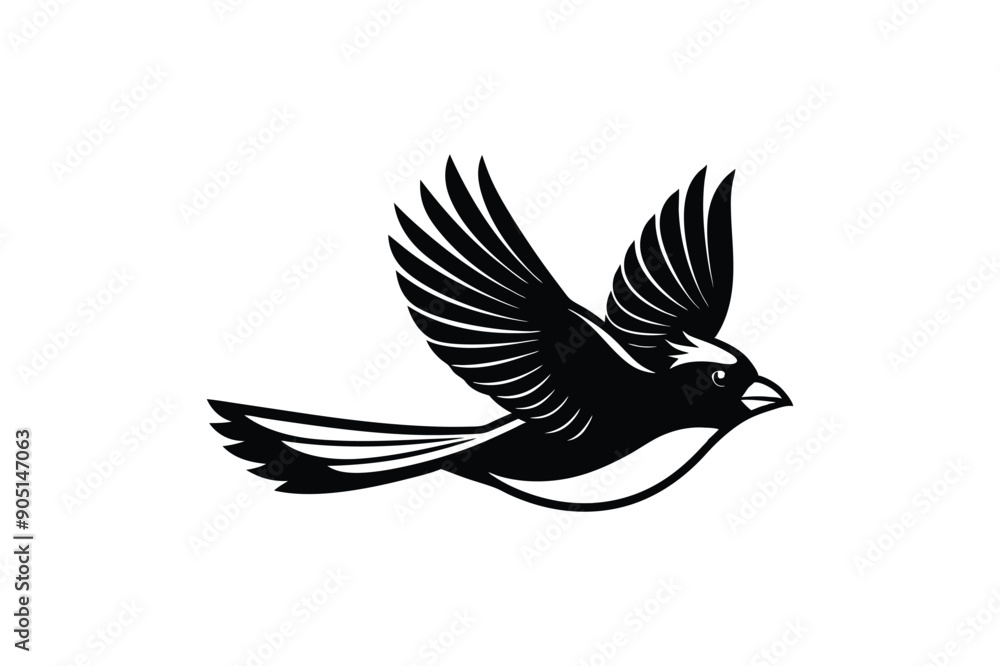 Fototapeta premium Cardinal flying bird vector art illustration
