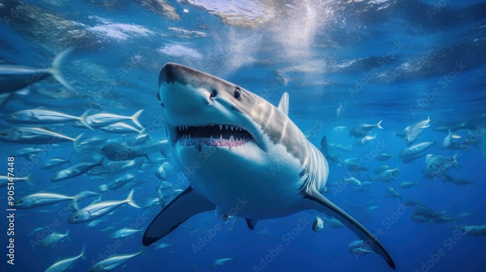 Fototapeta premium Great White Shark Underwater