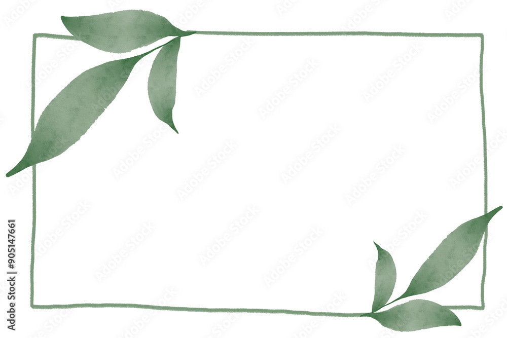 Png rectangle frame with leaf design Png rectangle frame with leaf design