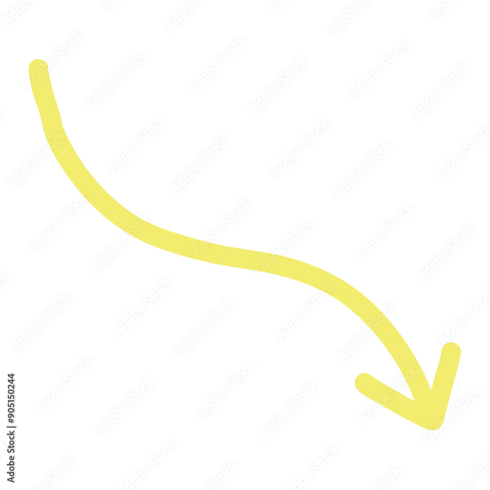 Yellow arrow png arrow sticker, cute minimal doodle design, transparent background Yellow arrow png arrow sticker, cute minimal doodle design, transparent background