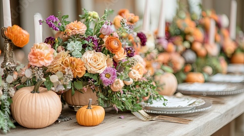 Wallpaper Mural Assorted Autumn Pumpkins with Fall Leaves on Wood Torontodigital.ca