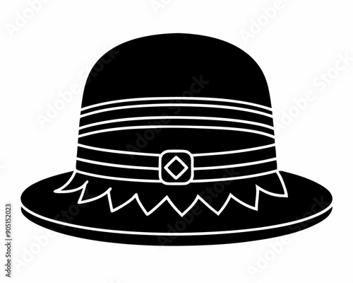 hat icon black isolated on white background silhouette illustration