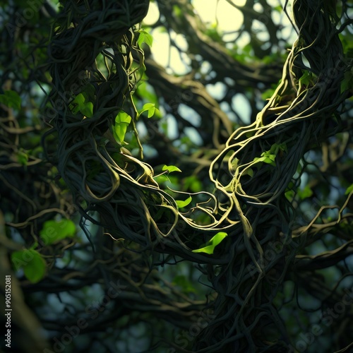 tangled vines capture the abstract shapes of intertwined vines i photo