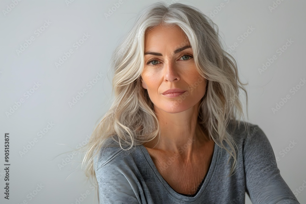 portrait of a beautiful woman with gray hair portrait of a beautiful woman with gray hair