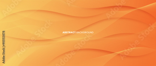 Abstract orange gradient background with gradient. With wave pattern that forms a neat and beautiful pattern.