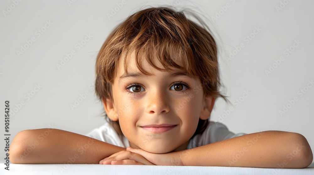 Portrait of a Smiling Young Boy with Freckles Portrait of a Smiling Young Boy with Freckles