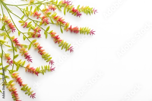 Mini lobata flowers white background, AI Generated photo