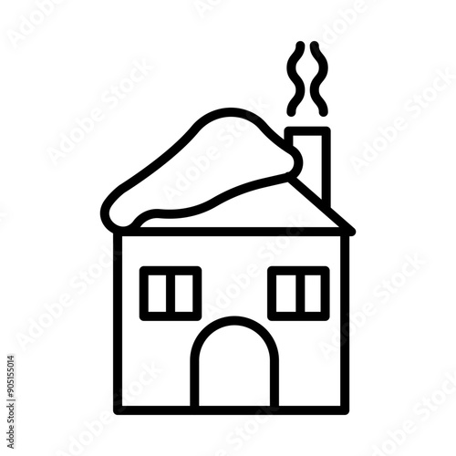 Winter Cabin line icon