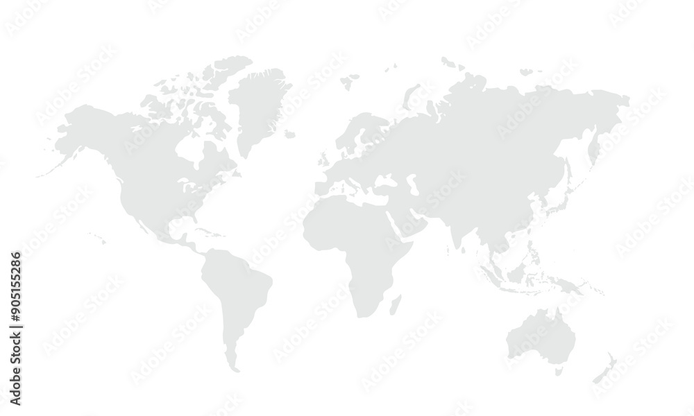 Fototapeta premium World map Grayscale,isolated on white background for website layouts,background,education, precise,customizable,Travel worldwide,map silhouette backdrop,earth geography, political,reports.