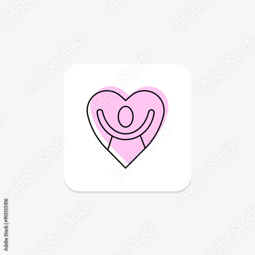 Volunteer Hero color shadow thinline icon , vector, pixel perfect, illustrator file