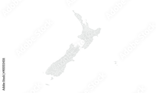 New Zealand map Grayscale,isolated on white background for website layouts,background,education, precise,customizable,Travel worldwide,map silhouette backdrop,earth geography, political,reports.