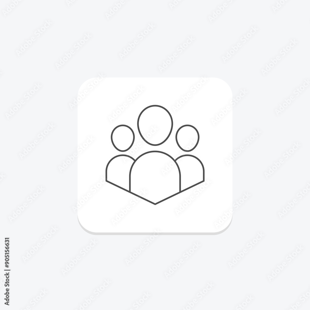 Volunteer Support thinline icon , vector, pixel perfect, illustrator file Volunteer Support thinline icon , vector, pixel perfect, illustrator file