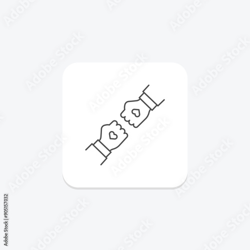 Volunteer Commitment thinline icon , vector, pixel perfect, illustrator file