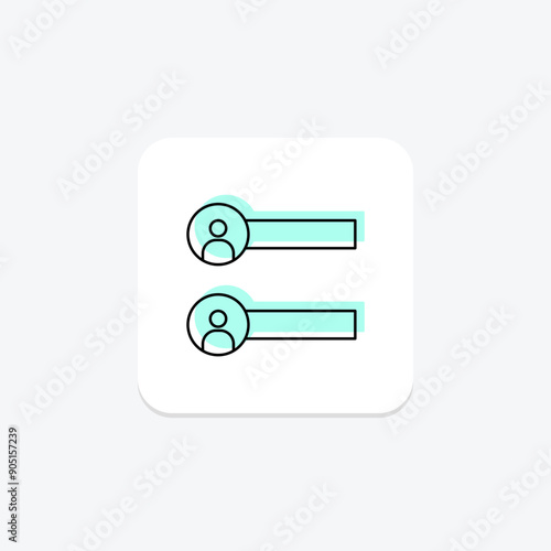 Meeting Participants color shadow thinline icon , vector, pixel perfect, illustrator file