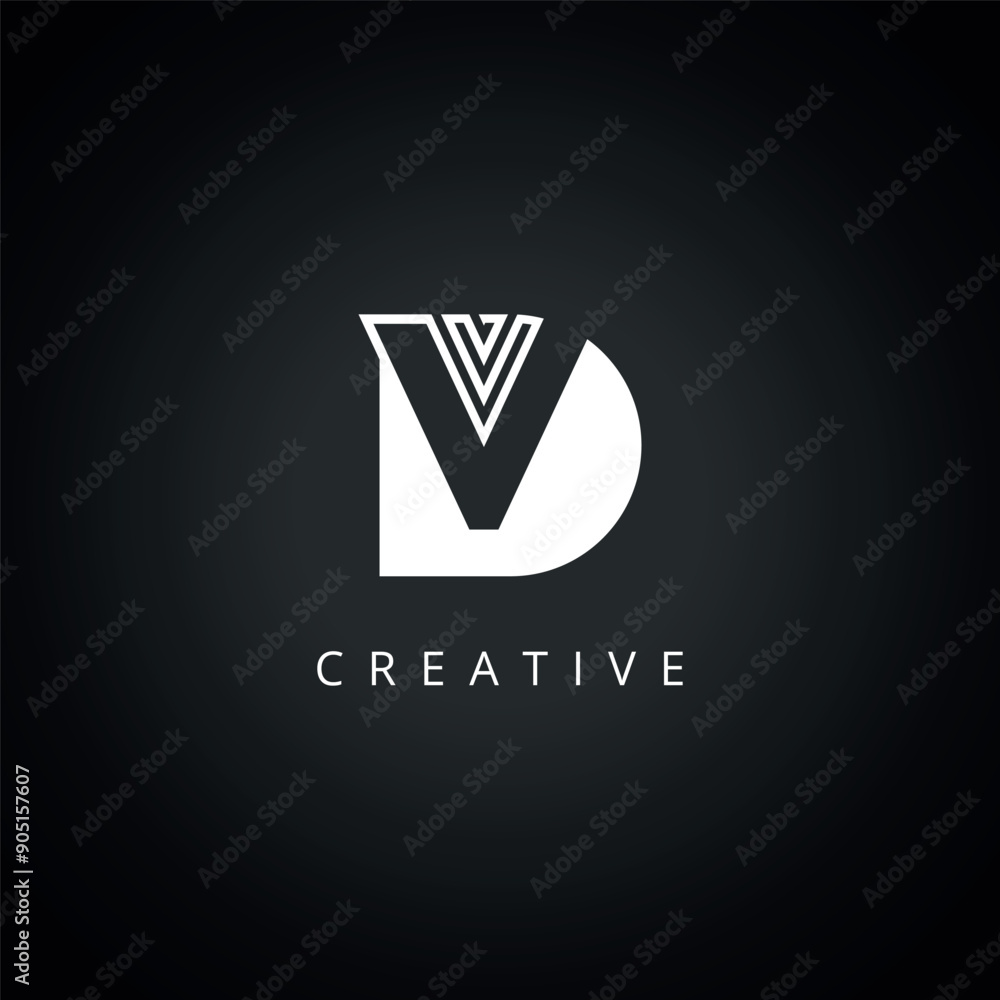 Letter DV VD Line Logo Icon with Elegant Vector Template. Letter DV VD Line Logo Icon with Elegant Vector Template.