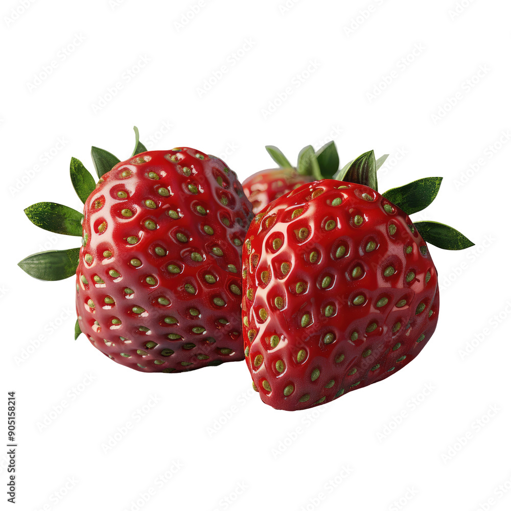 Fresh strawberries isolated on a transparent background with clipping path. Fresh strawberries isolated on a transparent background with clipping path.