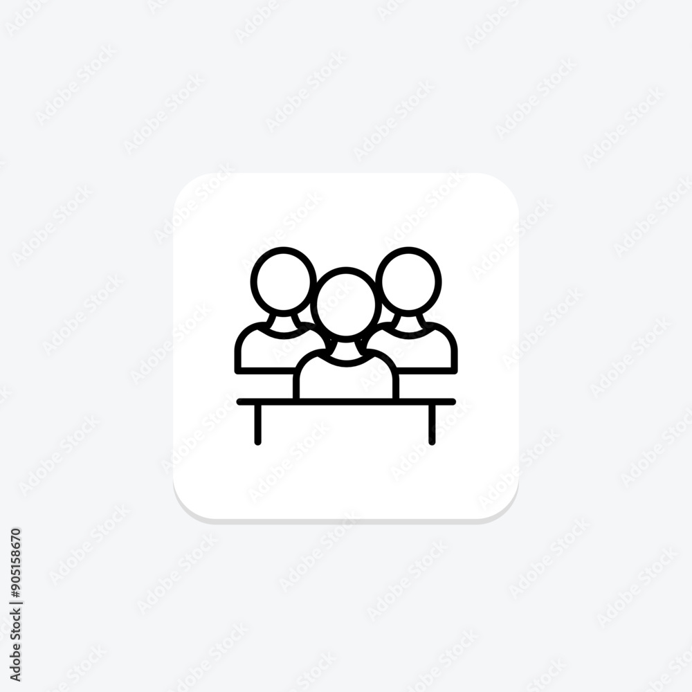 Meeting Decision Making line icon , vector, pixel perfect, illustrator file Meeting Decision Making line icon , vector, pixel perfect, illustrator file