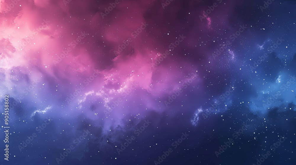 Fototapeta premium Vibrant Cosmic Cloud Over a Starry Night Sky