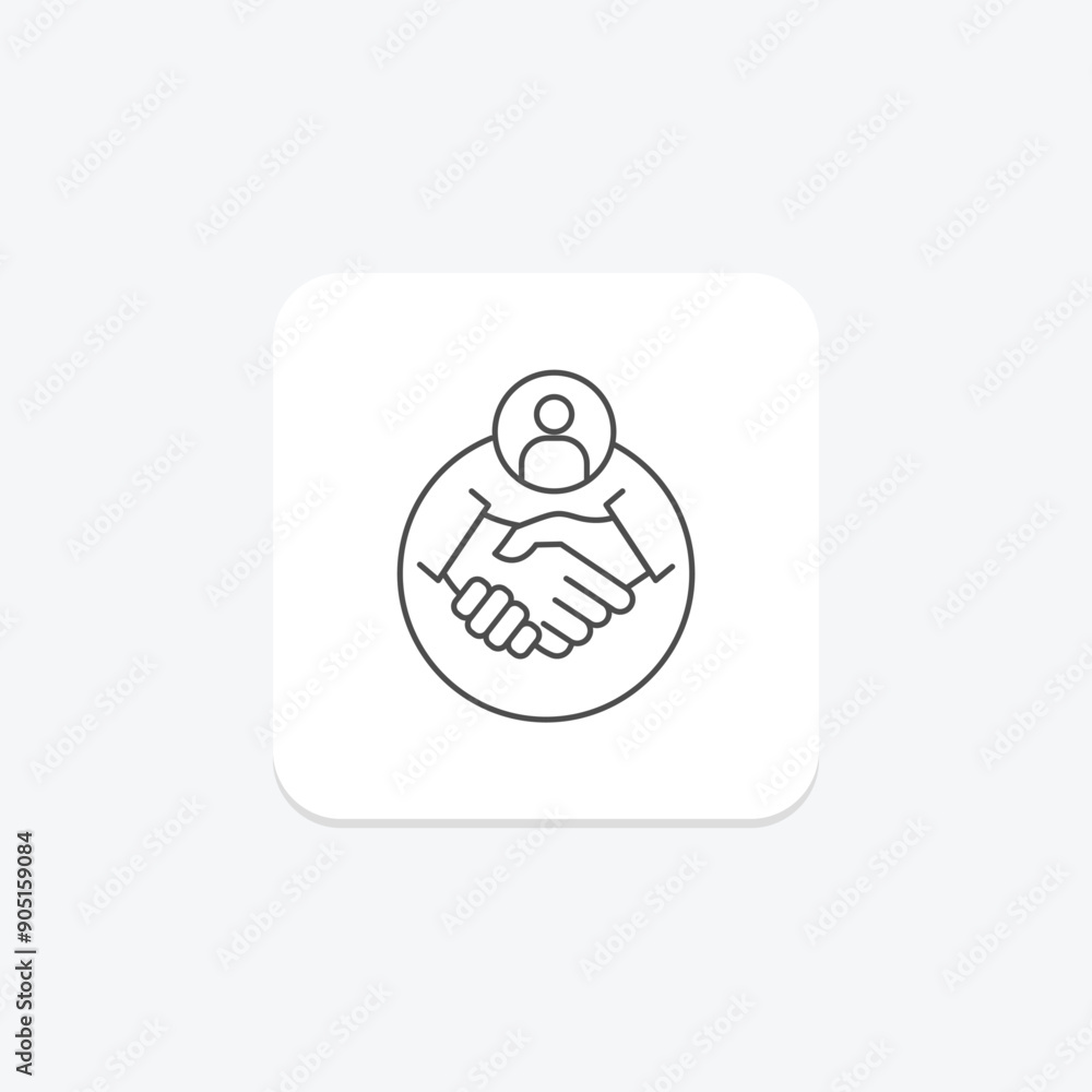 Meeting Etiquette thinline icon , vector, pixel perfect, illustrator file Meeting Etiquette thinline icon , vector, pixel perfect, illustrator file