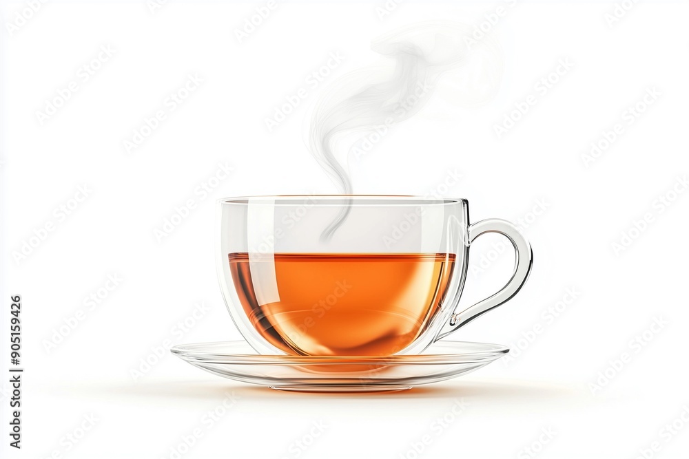 3D Symbol of a Calming Bedtime Drink with Steam on White Background 3D Symbol of a Calming Bedtime Drink with Steam on White Background