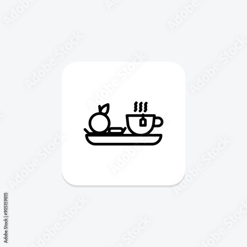 Hotel Breakfast line icon , vector, pixel perfect, illustrator file