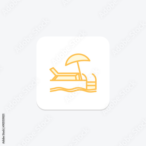 Hotel Amenities duotone line icon , vector, pixel perfect, illustrator file