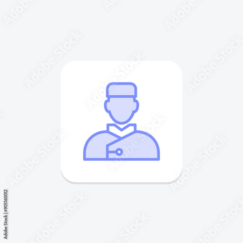 Hotel Bellhop duotone line icon , vector, pixel perfect, illustrator file