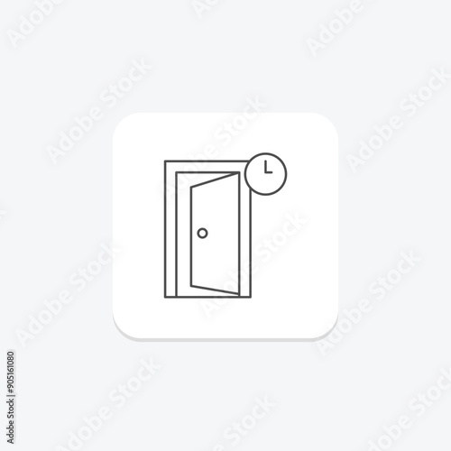 Hotel Stay thinline icon , vector, pixel perfect, illustrator file