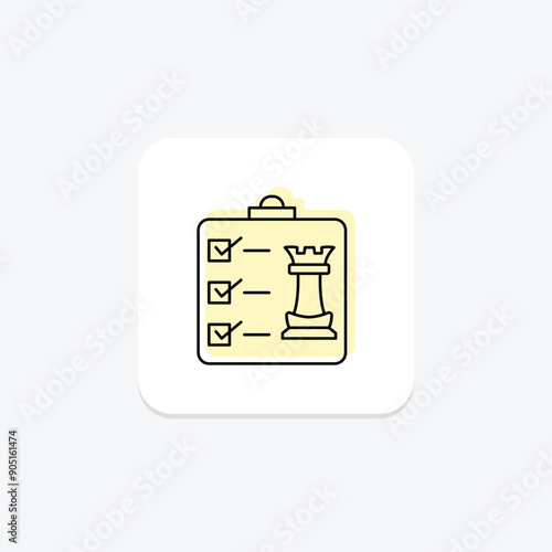 Strategic Management color shadow thinline icon , vector, pixel perfect, illustrator file