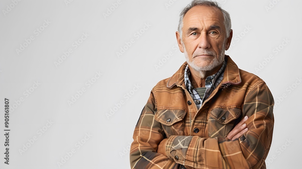 portrait of an old man with crossed arms portrait of an old man with crossed arms