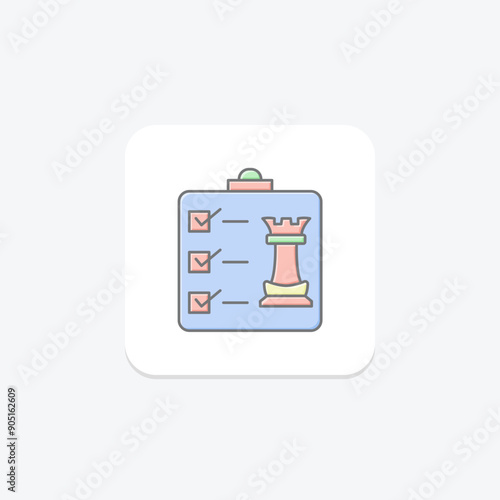 Strategic Management lineal color icon , vector, pixel perfect, illustrator file