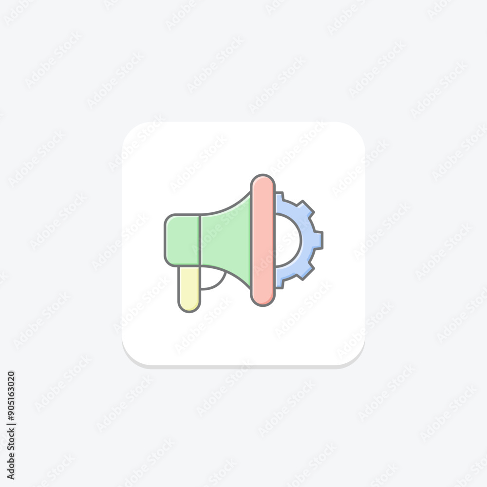 Fototapeta premium Marketing Management lineal color icon , vector, pixel perfect, illustrator file