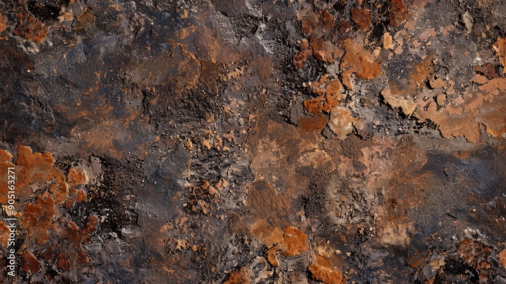 Aged, weathered rusty granite surface with intricate patterns and textures. Brown color with subtle hints of gray and black to mimic the stone's natural colors Aged, weathered rusty granite surface with intricate patterns and textures. Brown color with subtle hints of gray and black to mimic the stone's natural colors