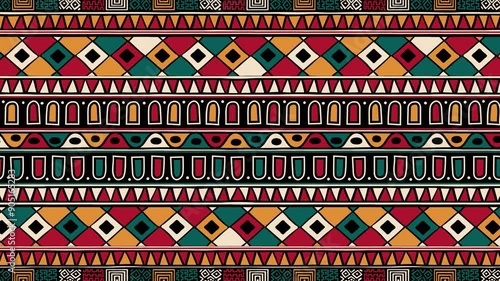Tribal pattern horizontal loop animation