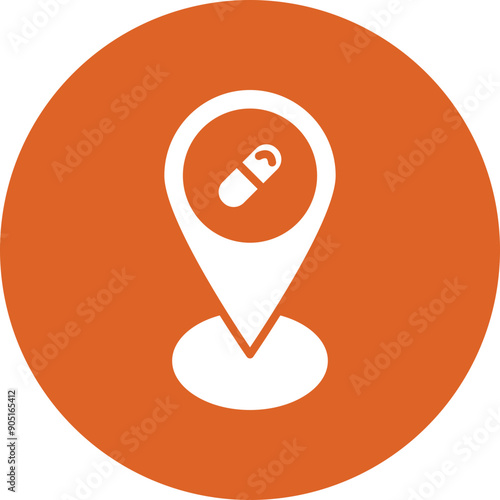 Pharmacy location glyph circle icon