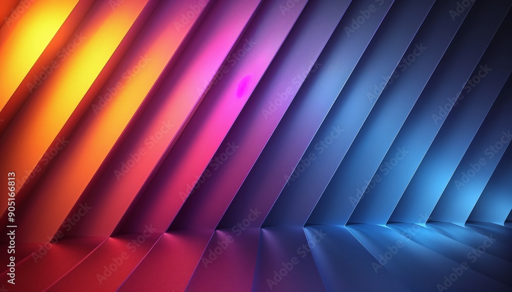 Obraz premium Abstract Diagonal Pattern of Gradient Colored Stripes