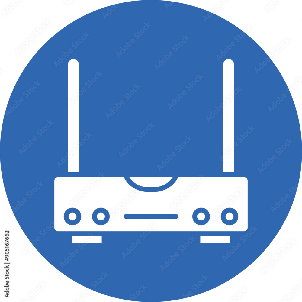 Modem glyph circle icon Modem glyph circle icon