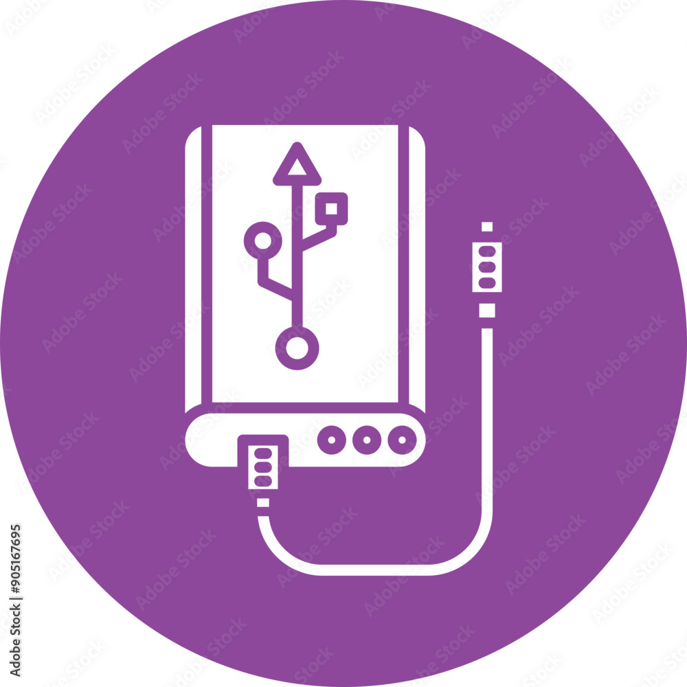 External Hard Drive glyph circle icon External Hard Drive glyph circle icon