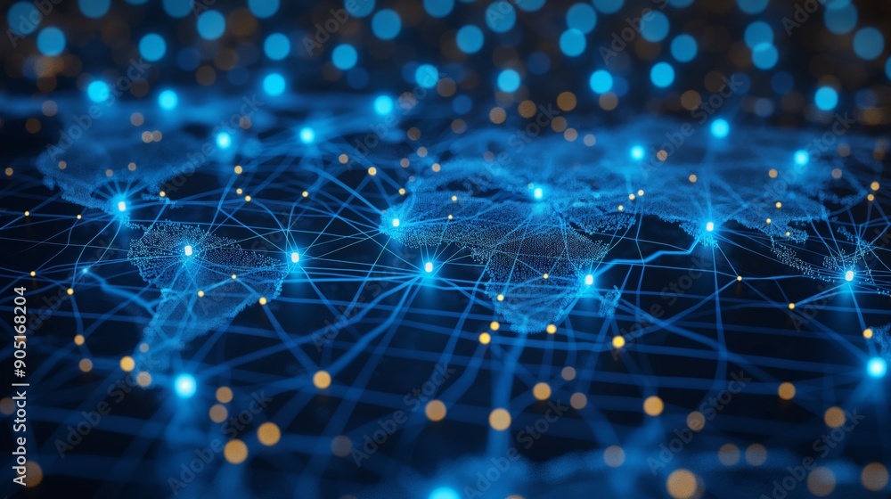 Global Network Connectivity Concept - Ideal for Technology, Communication, and Global Business Content Global Network Connectivity Concept - Ideal for Technology, Communication, and Global Business Content