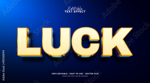 Editable golden blue text effect, 3d vector mock up