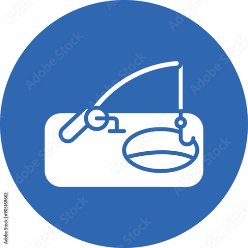 Ice Fishing glyph circle icon