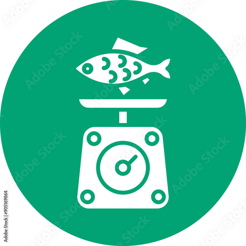 Fishing Weights glyph circle icon