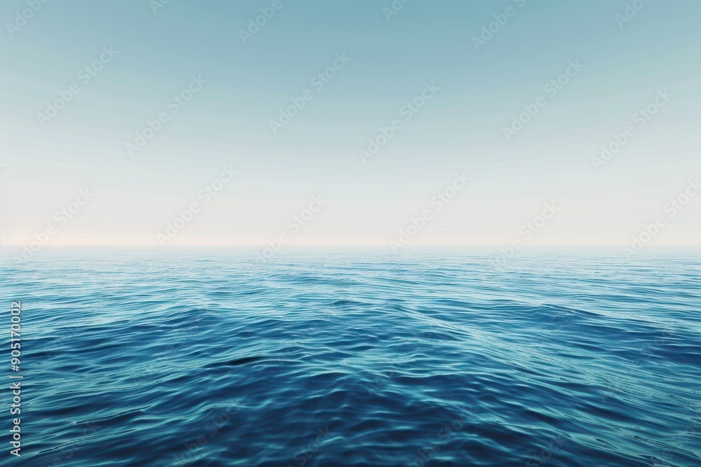 Fototapeta premium Calm Blue Ocean Water with a Clear Sky